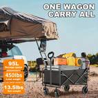 outdoor folding cart solid tires 360 wheels 600d tear resistant fabric solution for camping holiday shopping