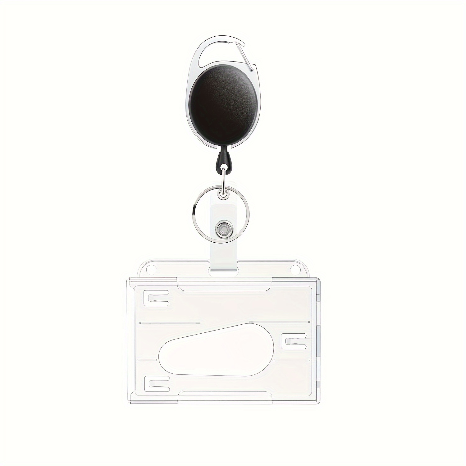 E-shop Transparenter PS-Kartenhalter mit Teleskopverschluss & -ID – Hochwertiger Kunststoff & Metall, beidseitiger Zugang, Druckknopfverschluss,