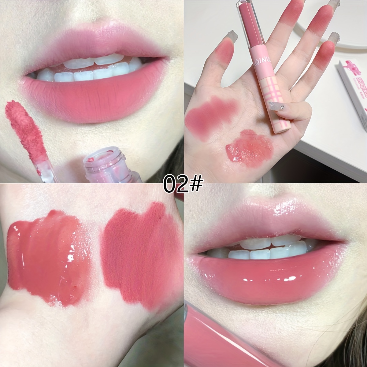 shaqnino dubbeländad läppglans - söt & återfuktande, låg mättnad genomskinliga bärnyanser, naturlig för alla hudtyper, idealisk alla hjärtans dag-present | Temu Sweden