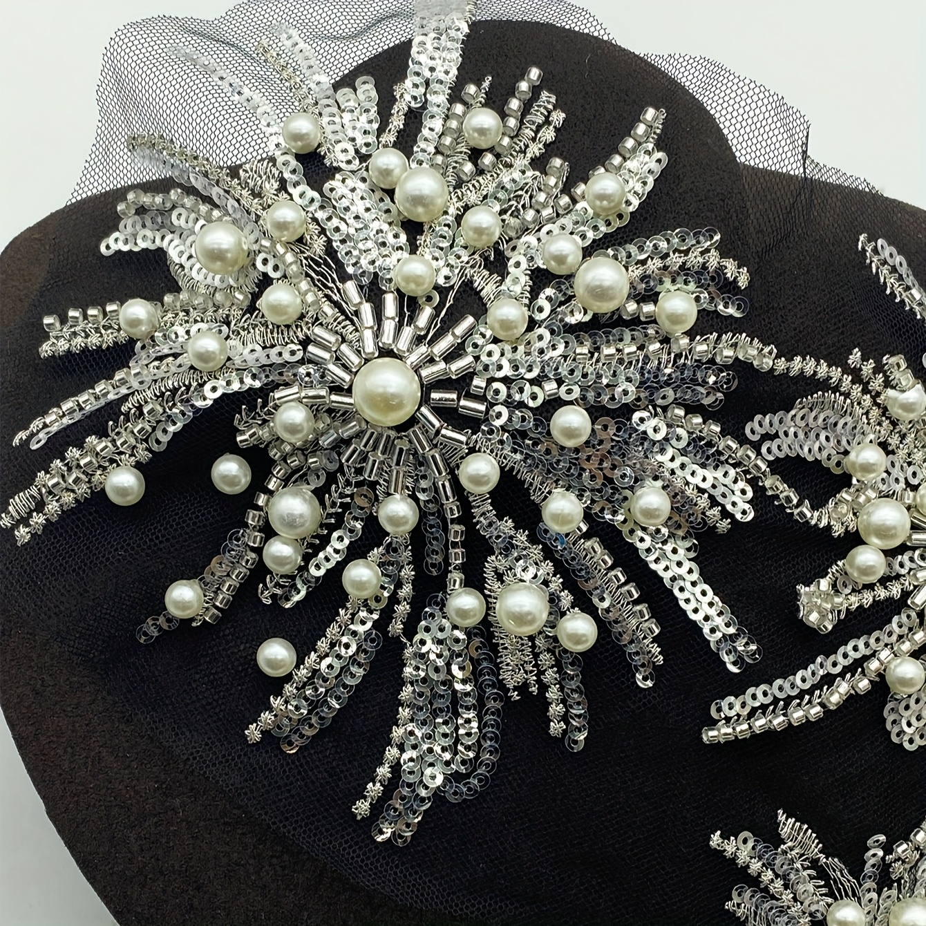 Image of 1pc Bead Flower Appliqué Embroidery Clothing Shoes Hat Bag Packaging Ornament Patch Lace Patch Sticker Embroidery