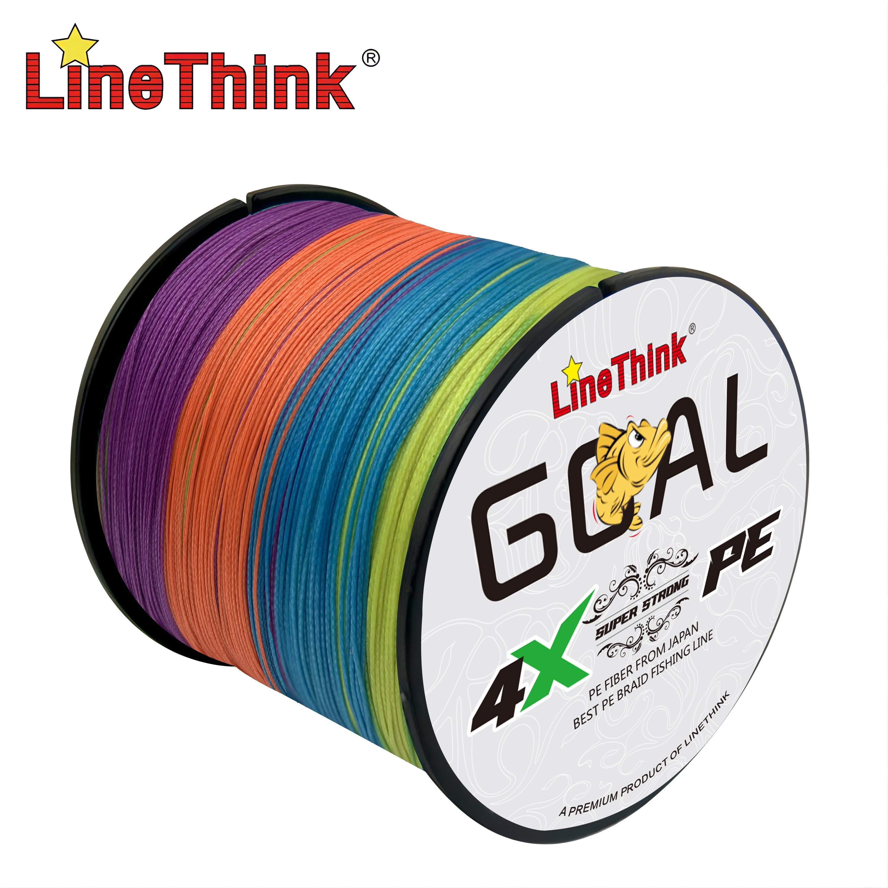 

Linethink Goal 1pc 300m/500m Durable 4-strand Multifilament Pe Braided Fishing Line, Super Strong, Wear-resistant, Smooth Casting, Lure And Sea Fishing Accessory