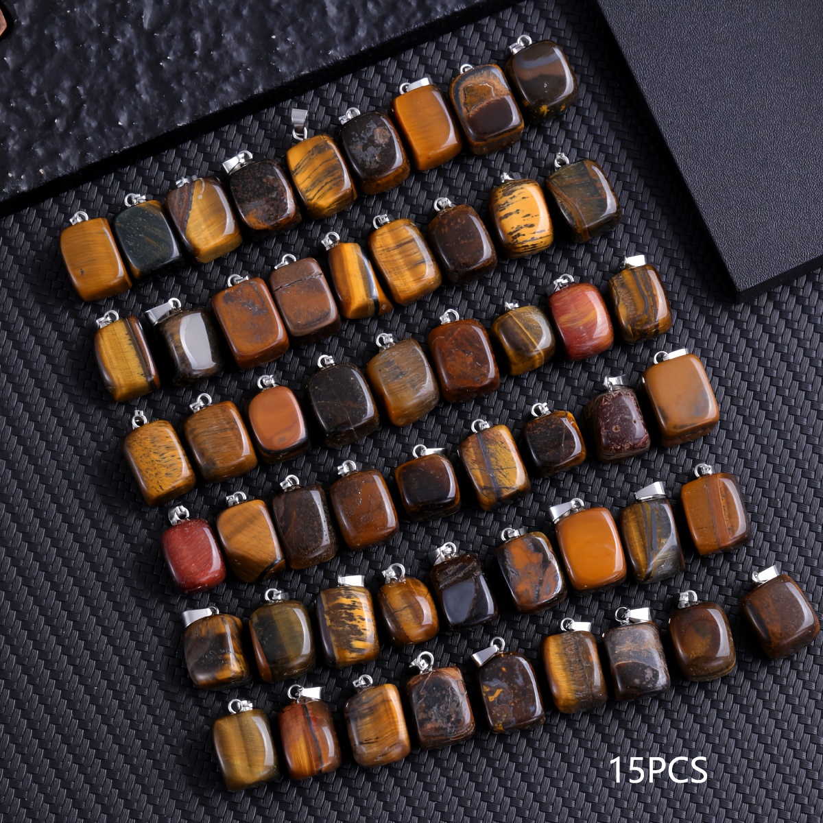 Image of 3pcs/8pcs/15pcs Irregular Tiger Eye Natural Pendant Holiday Gift Decoration With Additions Thumb Stone Is A Unique And Love, Family, Friendship, Give To Special People