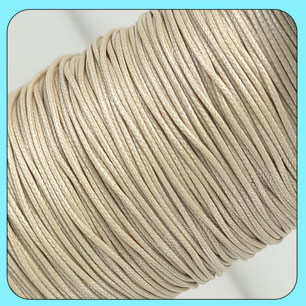 TEMU Corde cirée en polyester de 18,6 mètres, épaisseur 1 mm, ficelle tressée durable pour bracelets, et pendentifs à faire soi-même, cordons de