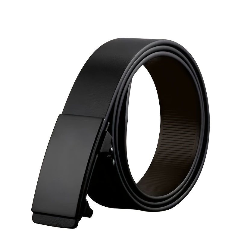 Men's Automatic Belt Ties, Pure Black Business Belt
