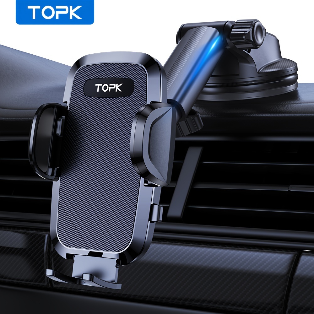 TEMU Topk D36n Car Phone Mount - Durable, Adjustable For Iphone 15/14/13/12 Pro Max & For S24 Ultra - Fits Dashboard
