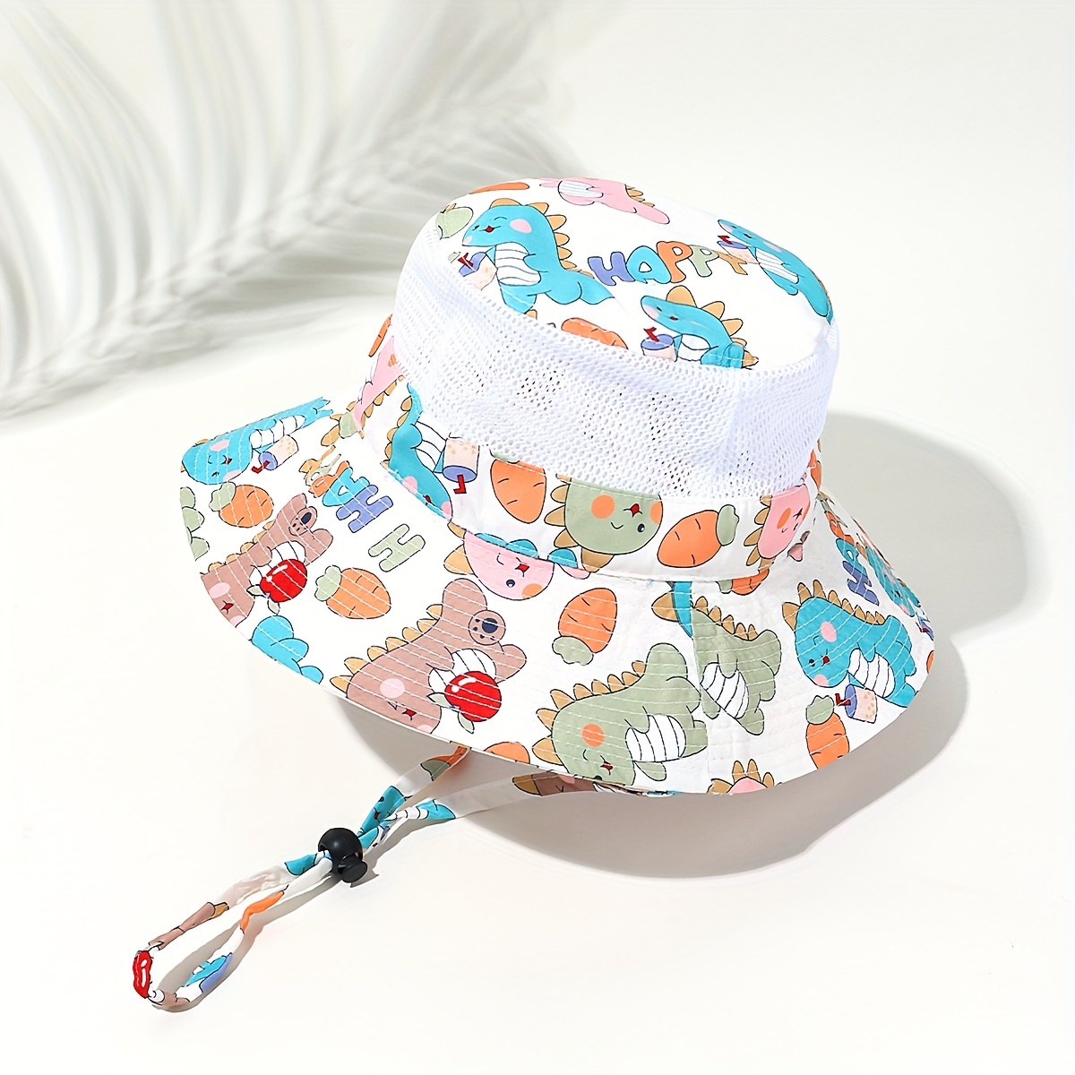 Kids Summer Cartoon Printed Mesh Bucket Hat, Breathable Outdoor Uv  Protection Adjustable Fishing With Drawstring, For Boys Girls, Don't Miss  These Great Deals