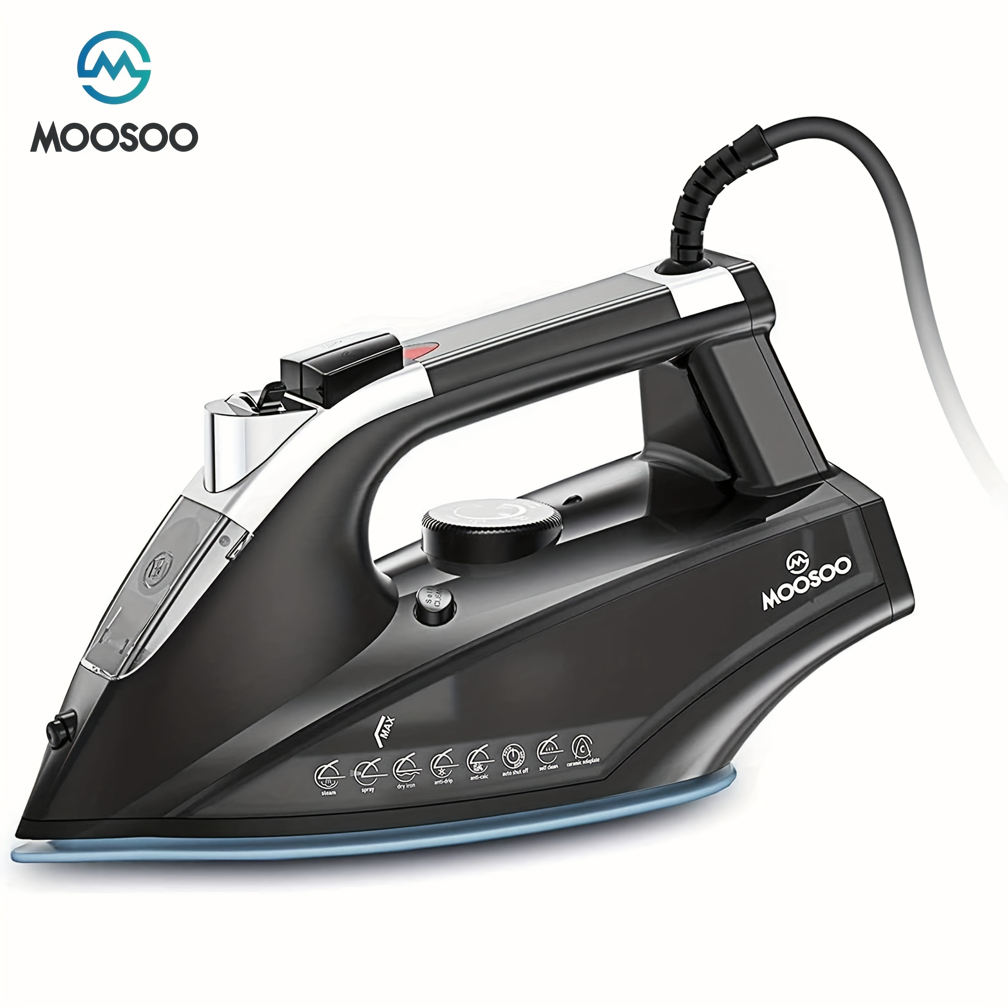 TEMU Moosoo Iron 1800w Dry Iron Lightweight Anti-drip Iron With Auto-off, St1800