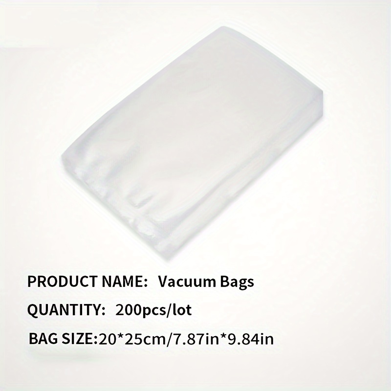 TEMU 200pcs Vacuum Sealed Bag Pack, Kitchen Storage Bag For Food, Sealed Snacks, Fruits, Nuts, Etc. Safe To Boil, Steam Heat And Freeze, Commercial Grade Heavy-duty Sealable Vacuum Preservation Bag