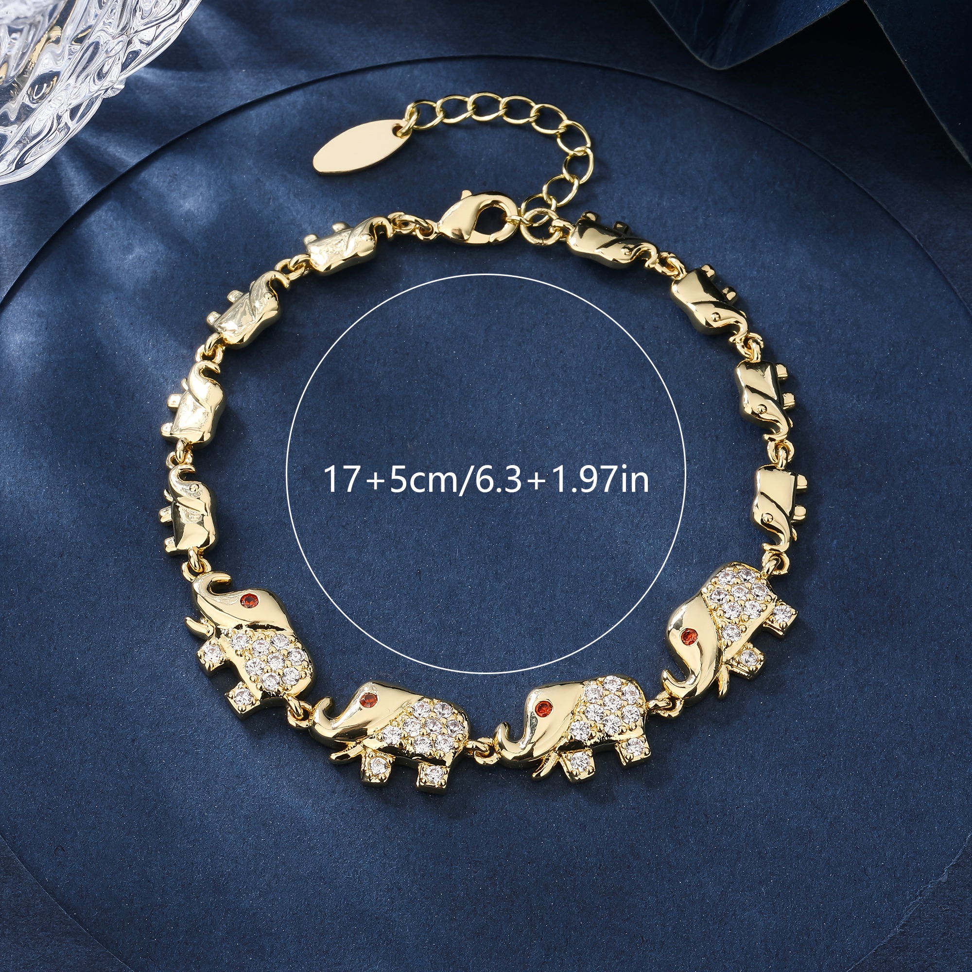 Image of 1 Golden Copper Cute Elephant And Elephant Women's Gift Fashion Bracelet [golden]