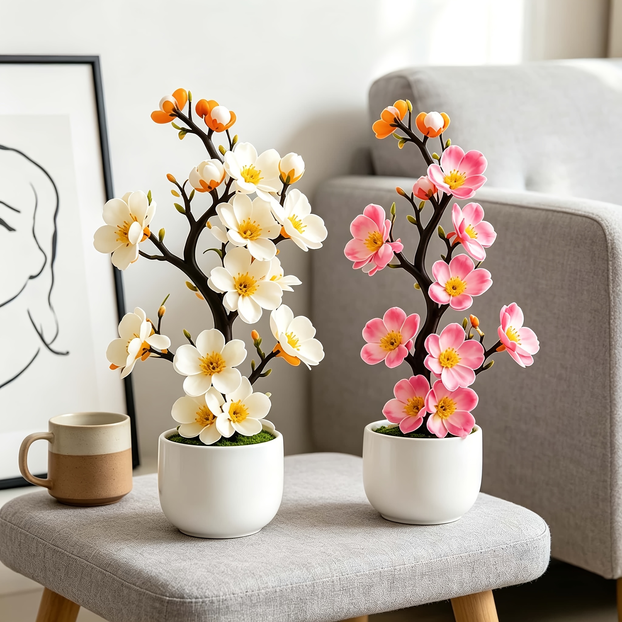 2-Color Combination Pack of Realistic Plum Blossoms