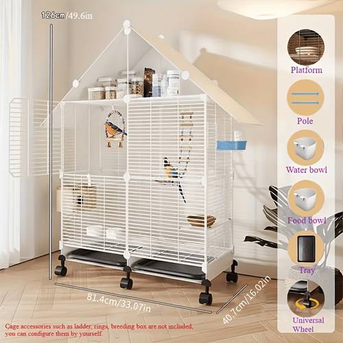 bird cage birdcage 49 inch height bird cage metal bird house with wheel rolling for parrots conure lovebird cages
