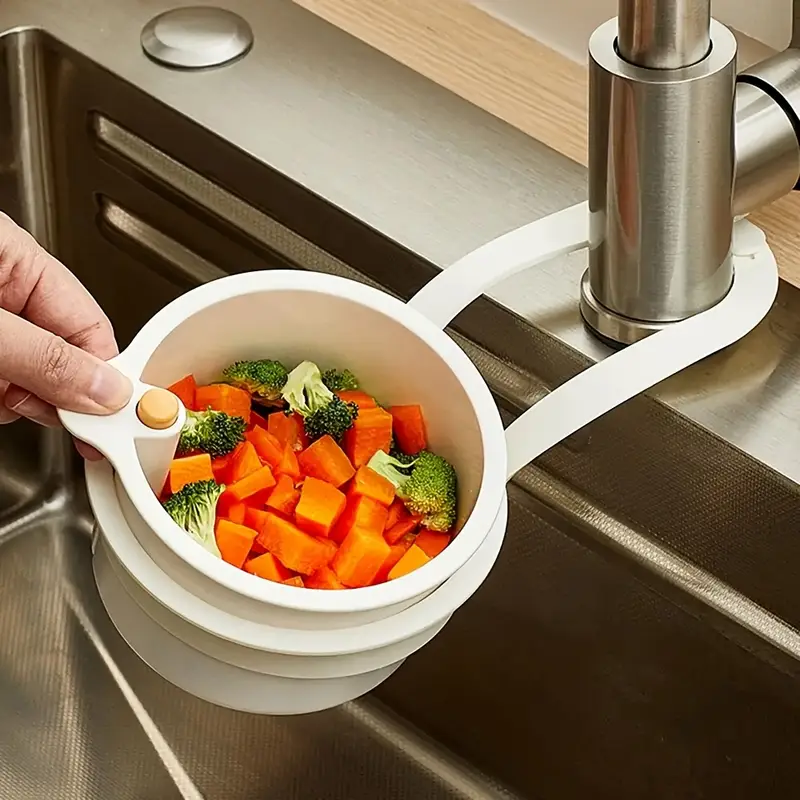 1pc hanging sink drain basket removable   with easy clean durable plastic space saving design for kitchen bathroom sturdy construction Product details 5