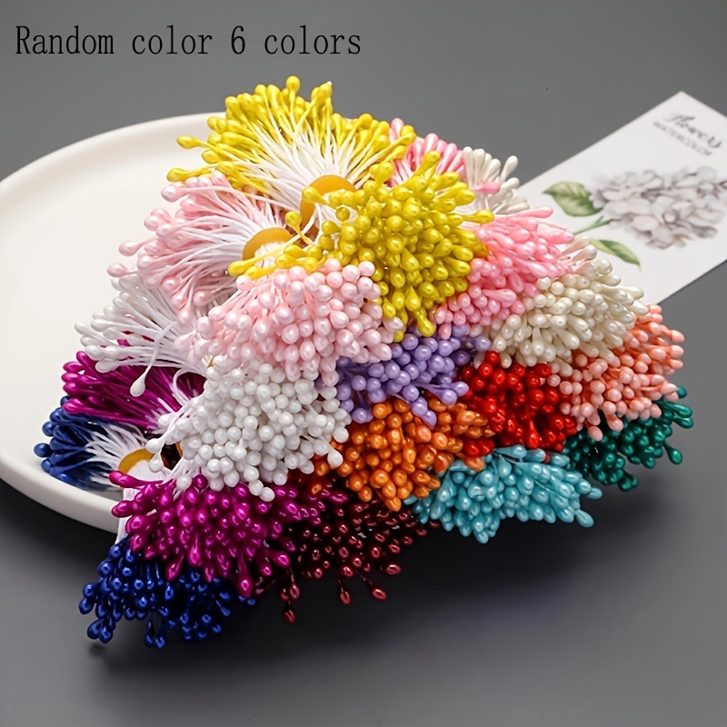 TEMU 900 Pcs Bright Double-headed Artificial Flower For Diy Crafts, Mini Handmade Polyester For Floral Arrangements, Scrapbooking Decoration, Reunion Event Supplies