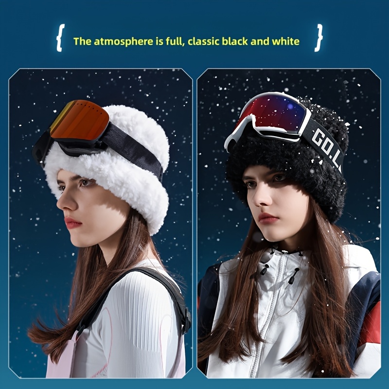 

Cozy Fur Winter Beanie For Women - , Warm & Ear-warming Knit Hat With Toggle Closure