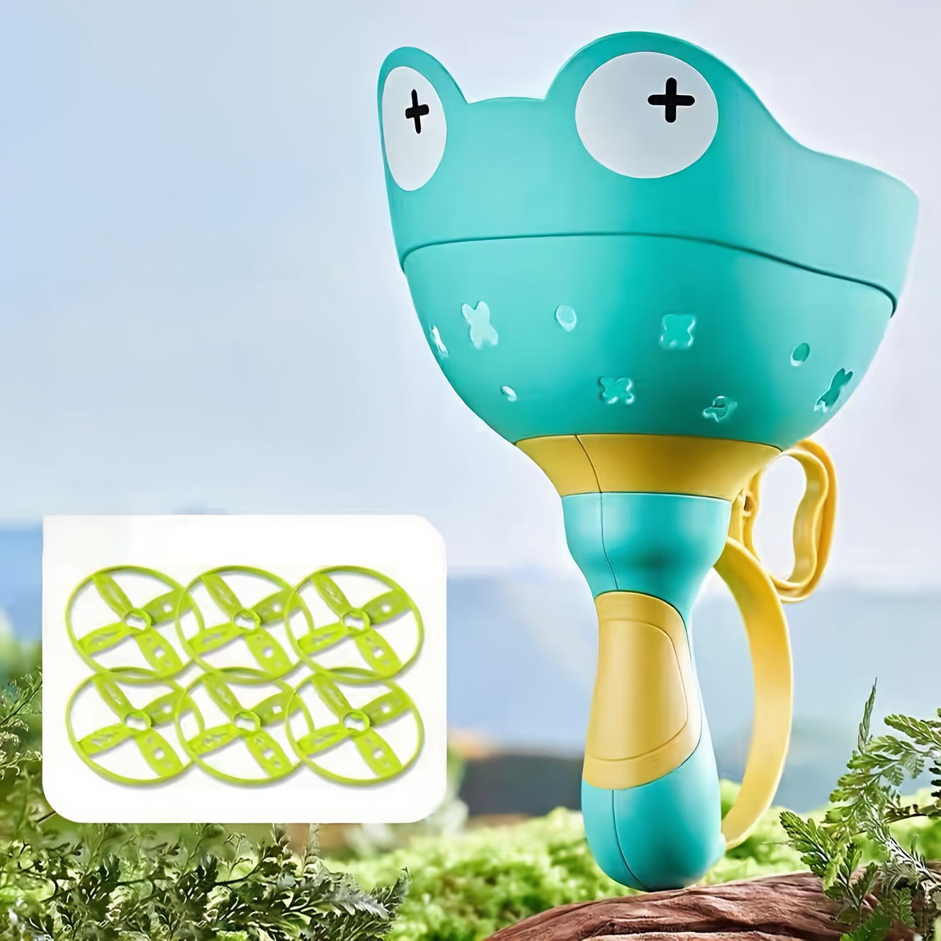 Image of Hand-pull Ejector Frog Flying Saucer, 1 Pack Of 6 , Pull String Bamboo Dragonfly Outdoor Toy, Suitable For 3-8 Year Old Boys And Girls Toys