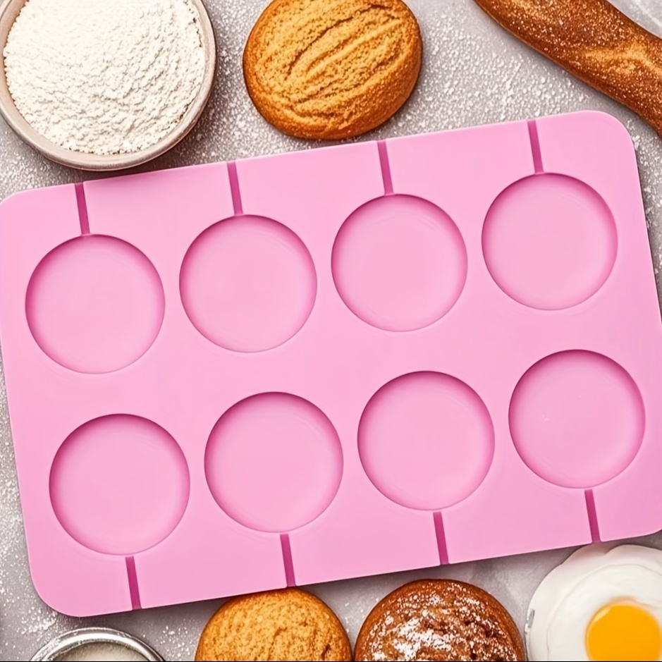 Image of 1pc Diy Star & Round Lollipop Mold - 8- Non-toxic Chocolate Cookie & Candy Sticks Maker (compatible With Chocolate, Fondant, Icing) - For Homemade Treats, Parties, Birthdays, Showers -