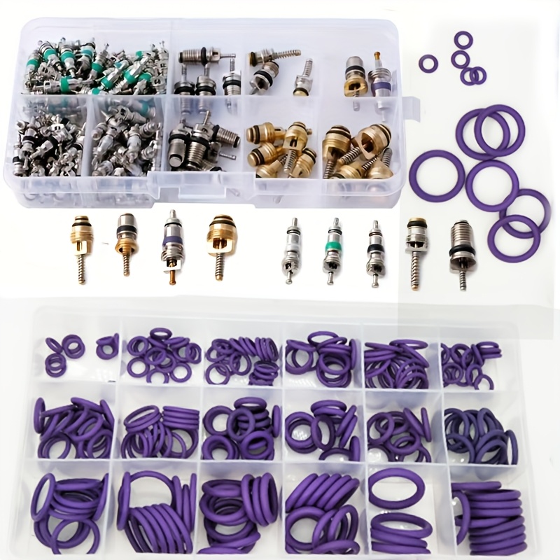TEMU 270 Green/purple Plus 134 Set Car Air Conditioning Repair Kit - O-ring Set   A/c Valve Core | Repair Air Conditioning |   Disassembly And