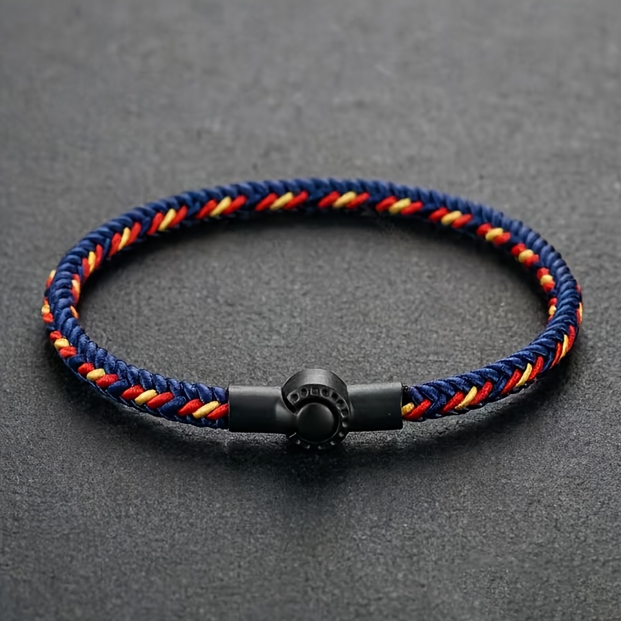 TEMU Pulsera de 1 pieza para pareja, trenzada, colorida y cierre magnético, regalo de joyería para y