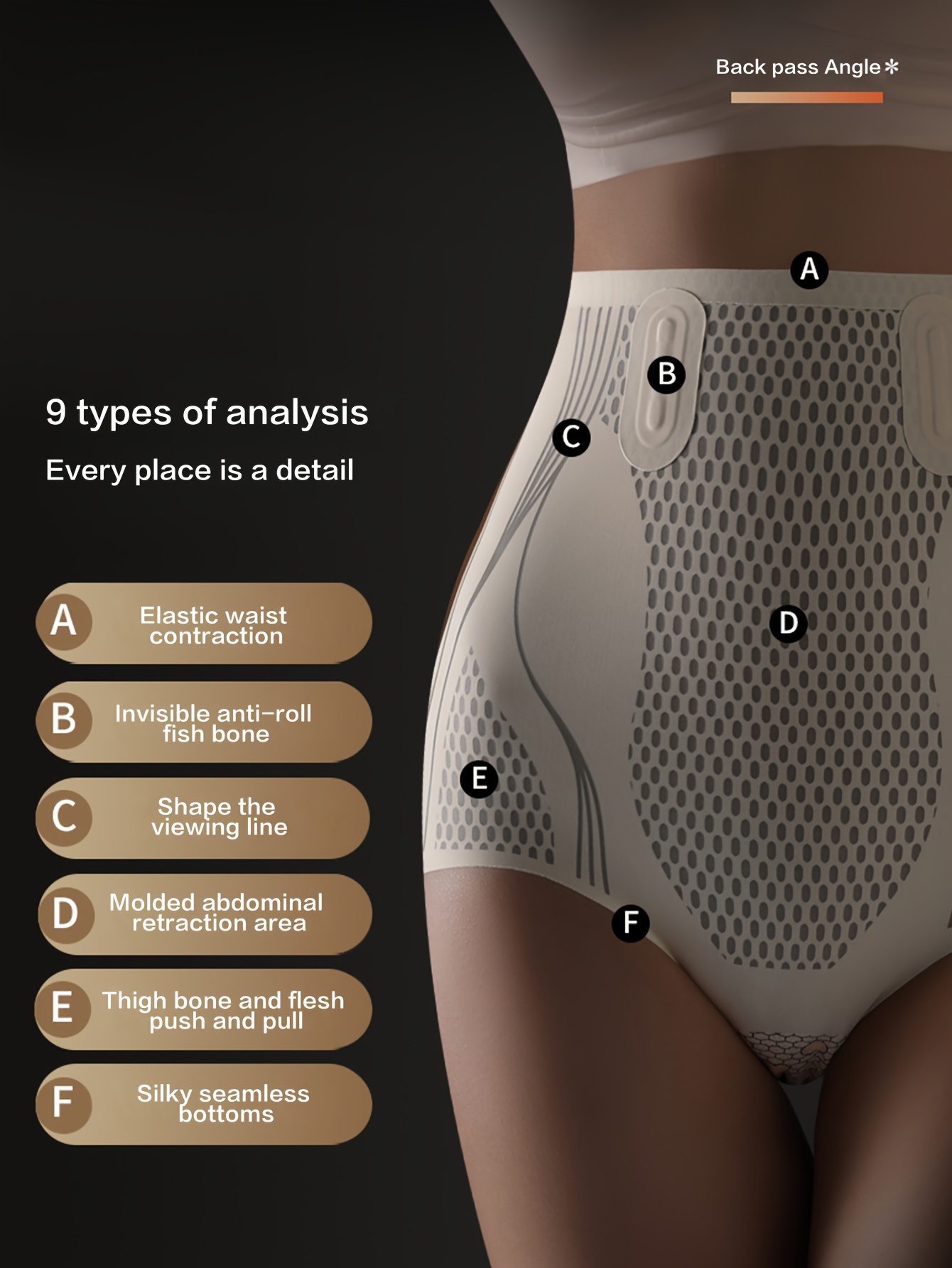 3pcs womens tummy control shapewear panties high waist super firming body shaper waist liquid tummy control butt lifting pants belly shapewear traceless Product details 1