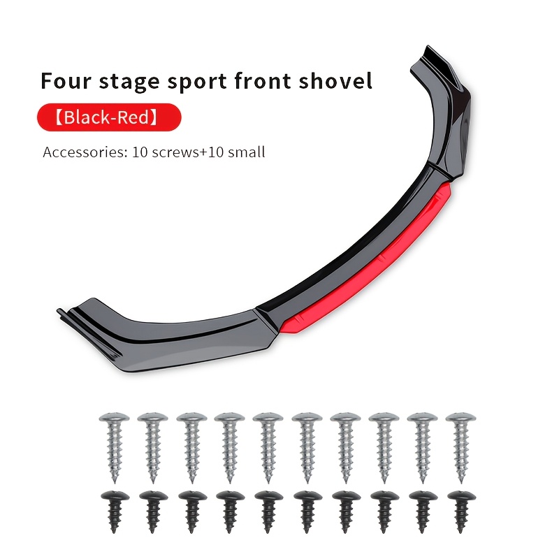 TEMU 4pcs Car Front Bumper Lip Spoiler Chin Body Kit Car Exterior Aerodynamic Parts Bumper Diffuser Front Spoiler