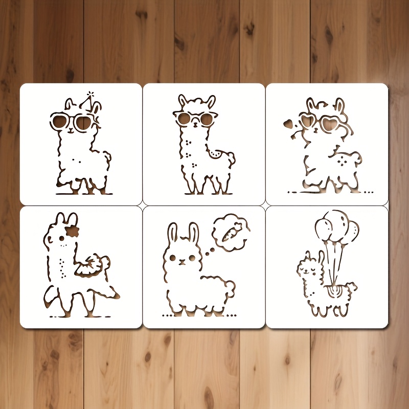 Image of 6 Reusable Hollow Templates For - Suitable For Diy Home Decoration On Wood, Canvas And Glass - Gift Project Decoration/gift Art Deco