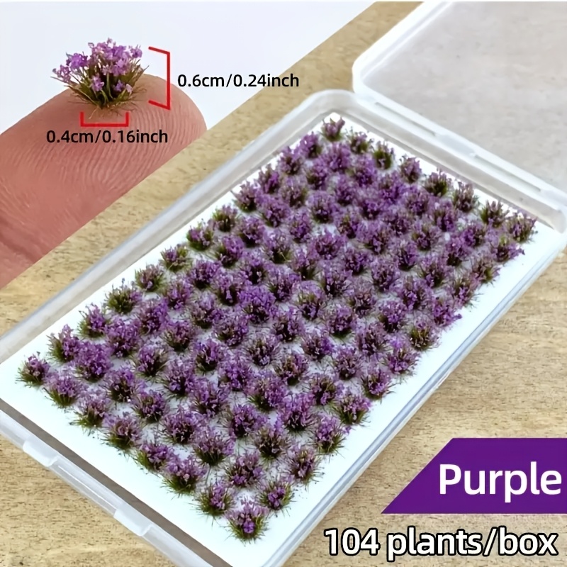 TEMU 104 piezas Miniatura de de flores, flores coloridas, grupos de vegetación, de , de paisaje estático para manualidades, tren, paisaje, , paisaje,