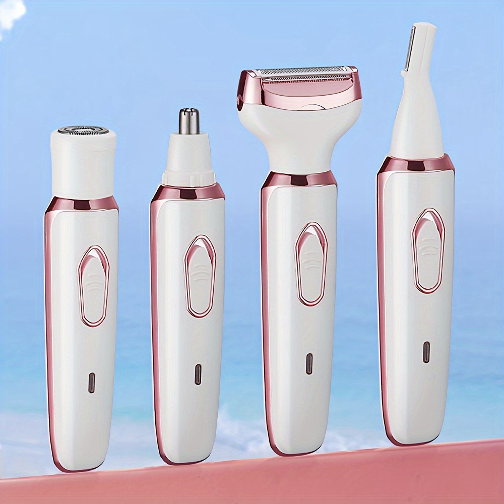 

4-in-1 Multifunctional Women's Shaver Set, Hair Removal Device, Usb Rechargeable, Suitable For Lips, Legs, Back, Arms, Eyebrows, Nose Hair, Electric Razor, Private Hair Trimmer, Eyebrow Shaping Tool