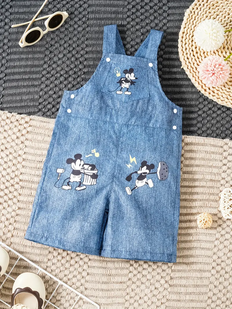 Baby's Cartoon Mouse Print Denim Pattern Jumpsuit - Temu baby-s-cartoon-mouse-print-denim-pattern-jumpsuit-temu