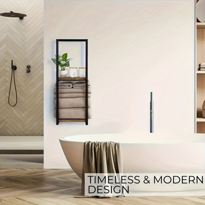 1packs 2packs 2 layer towel storage rack wall hanging towel storage rack home decor rack space saving organizer for home rooms bathrooms bedrooms Product details 5