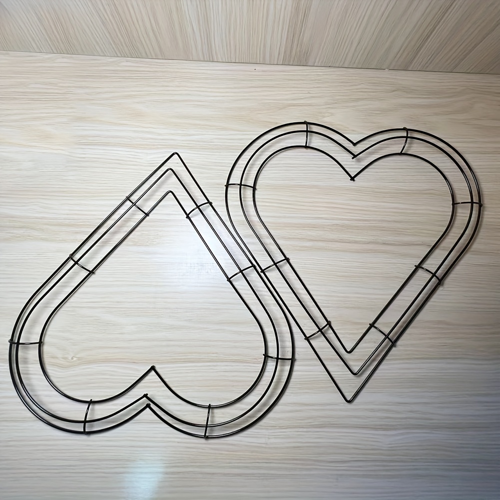 2* Wire Wreaths Wall Hanging Outdoor, Porch Frame Heart Shaped Floral  Wreath Making Form Hanging Decoration cm for All