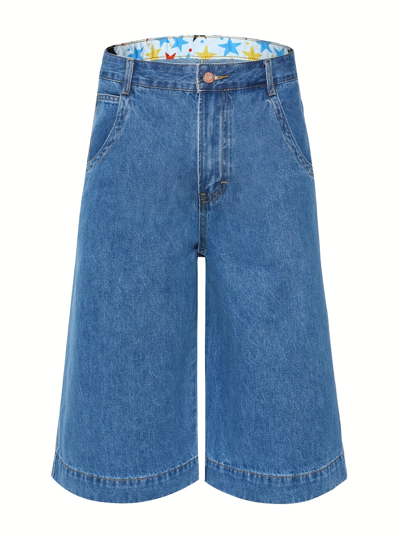 men's non stretch relaxed fit wide leg baggy denim shorts - Temu