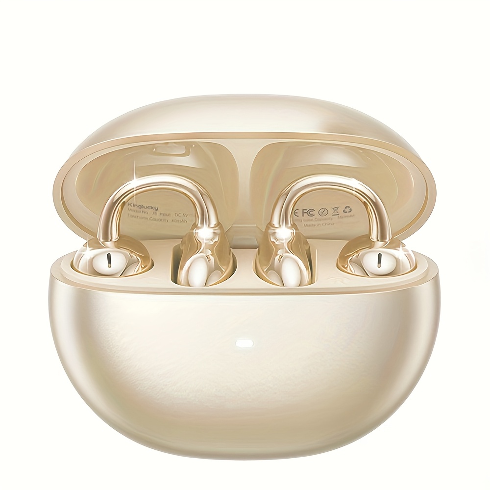 TEMU Clip On Earbuds, Open Wireless Earphones, With Detachable Beautiful Synthetic Gemstonestone Earrings, Hd , Anc Noise Reduction, Call, Designed