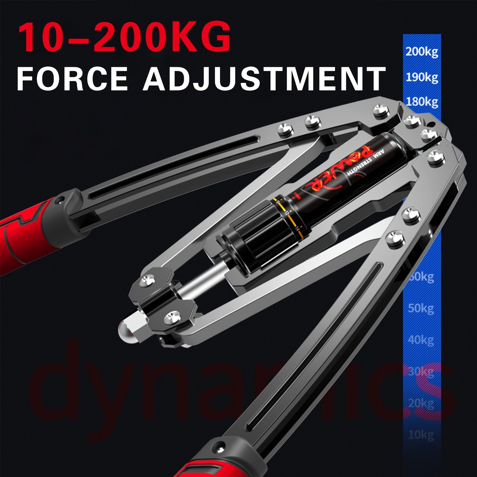 [Hydraulic Arm Exerciser] 22-440lbs Adjustable Hydraulic Arm & Chest Exerciser | Muscle Growth, Dual Handles with Red Grip Accents, Durable Carbon Steel Construction for Muscle Strengthening & Fitness Training, Grip Strength Trainer