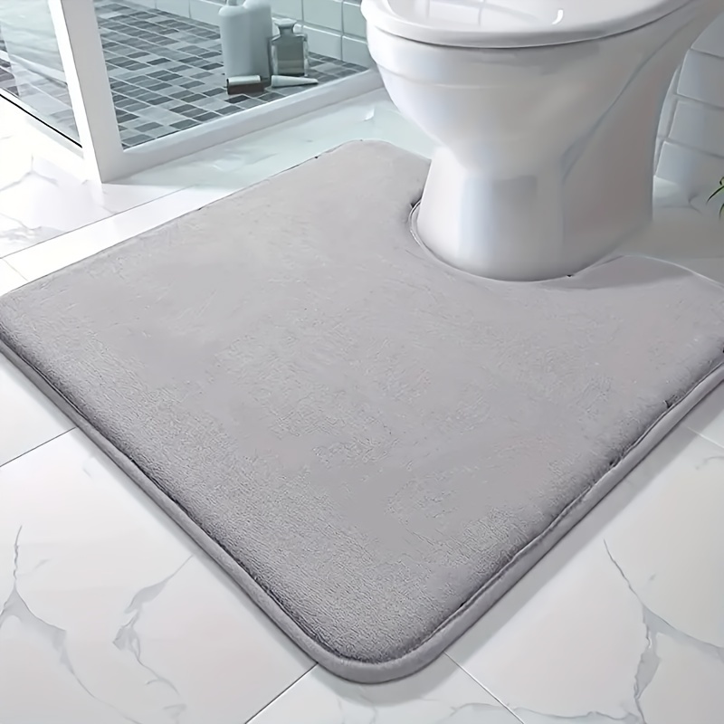 

1pc U-shaped Contour Bathroom Mat, Absorbent & Quick-drying Bathroom Floor Carpet, Non-slip & Non-shedding U-shaped Contour Rug, For Bathroom Toilet, Ideal Bathroom Accessories