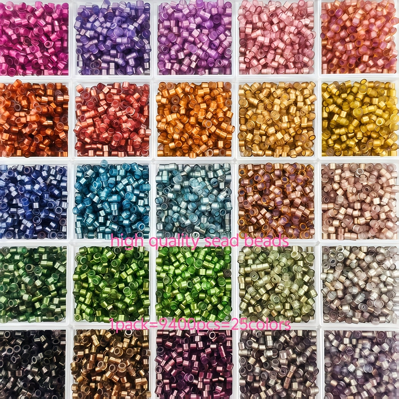 E-shop 9400 Stück, hochwertige Chamäleon Glasperlen, 2,5 mm, 25 lebendige Farben - für Schmuckherstellung, Armbänder, Ohrringe, Halsketten und