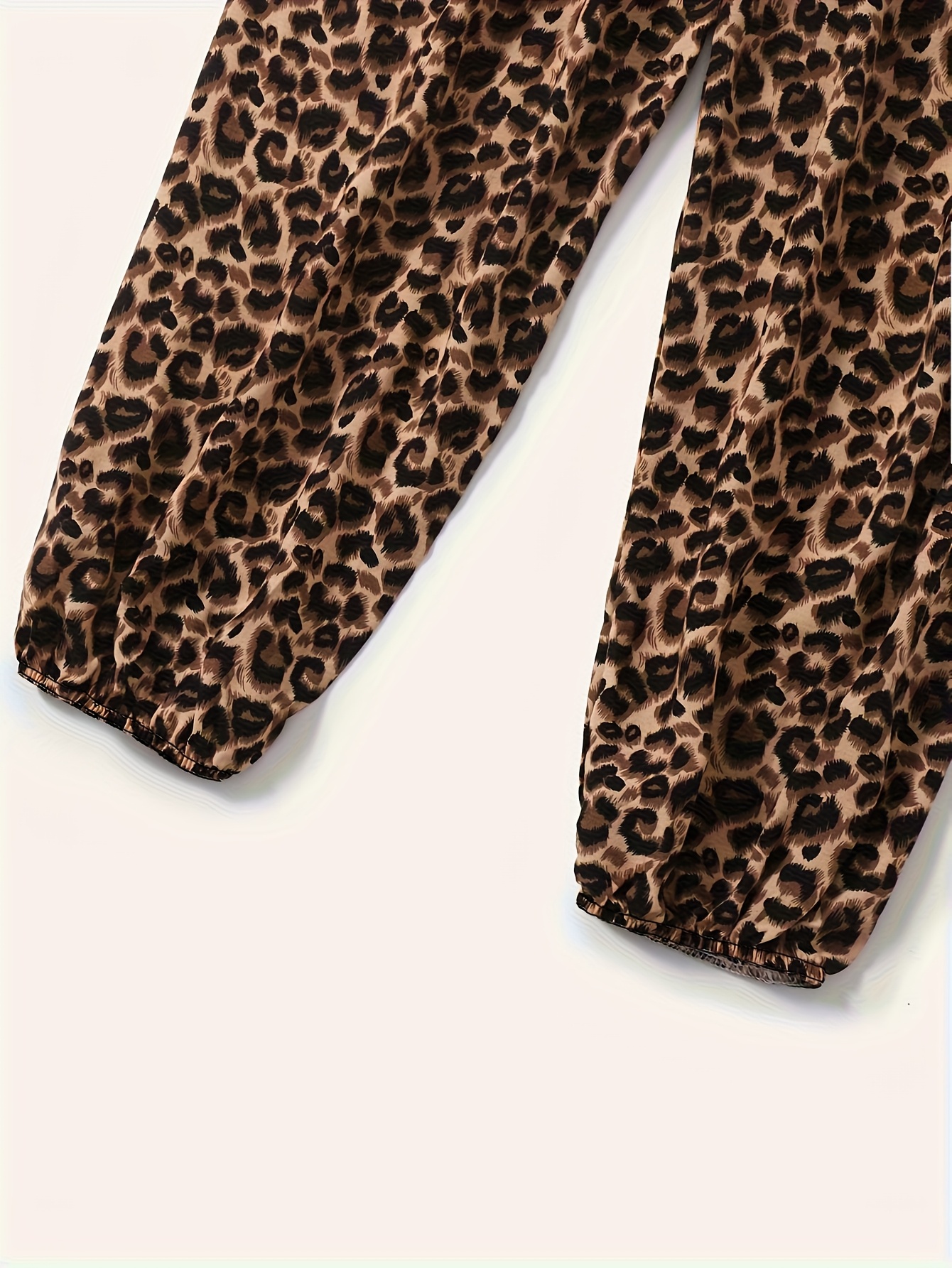 Leopard Print Elastic Waist Harem Pants, Casual Pants For Spring Summer,  Women's Clothing