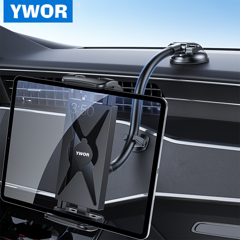 

Ywor Car Dash Tablet Holder Mount, Rotatable Dashboard Phone Stand With Strong Gel Suction Cup, Waterproof Abs Material For 4-13" Devices