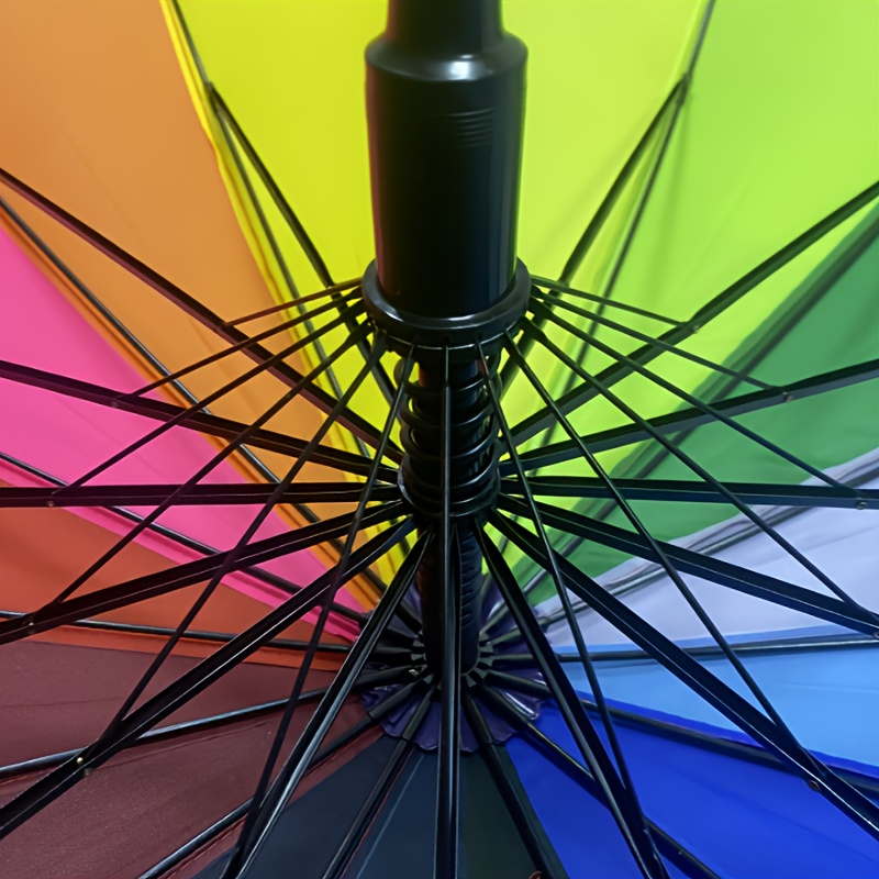 Rainbow 16 Rib Umbrella, Reinforced Windproof Sunshade