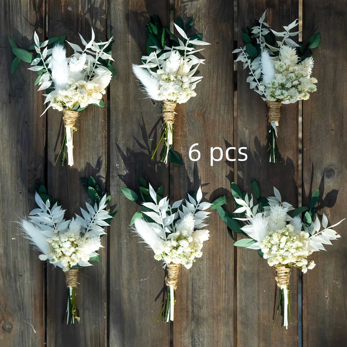 E-shop 6 Mini-Bündel künstliche Blumen für die Außendekoration, unechte Blumen für Wohnzimmer, Esstisch und Schreibtischdekoration, Gartendekoration,
