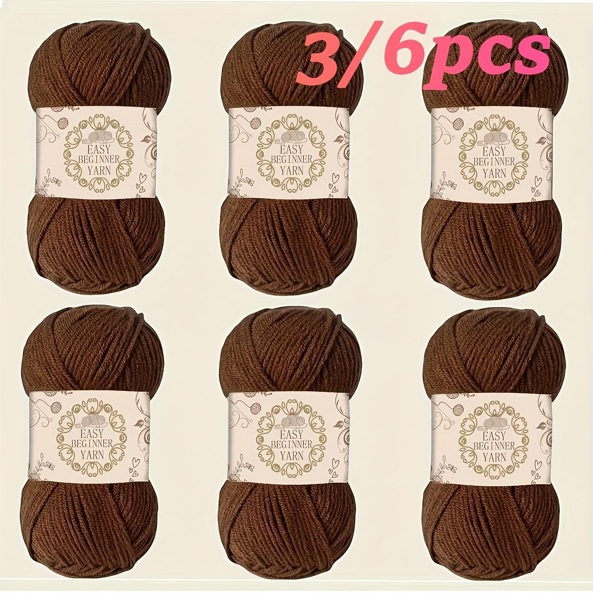 

3/6pcs And Comfortable , 100% , 4-ply Knitting , 50g Each, For Diy Crochet And Knitting , Diy