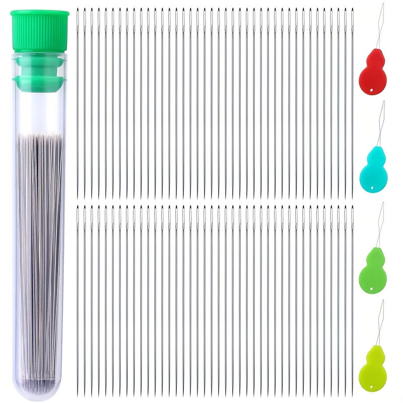 150pcs straight beading needles size   45mm seed beads needles with needle bottle needle threaders beading needles for jewelry making