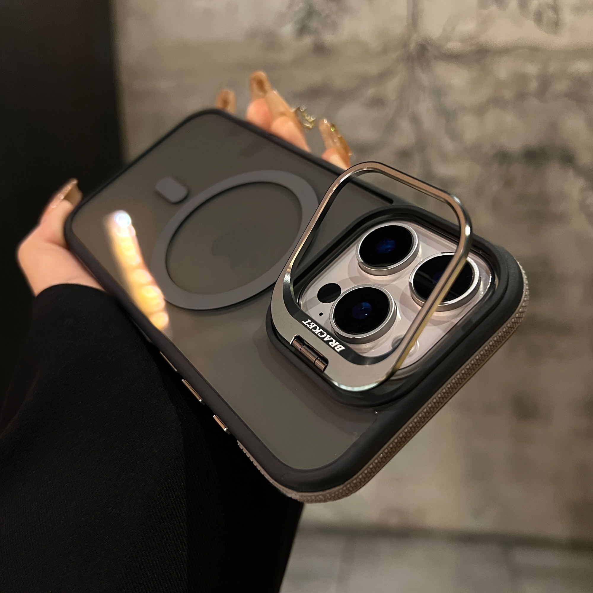 TEMU Phone Case: Phone Case- Magnetic Case With Anti-slip Edge Stand Suitable For Iphone 17 16 15 14 13 12 11 Pro Max 17air For S26 S25 S24 S23.