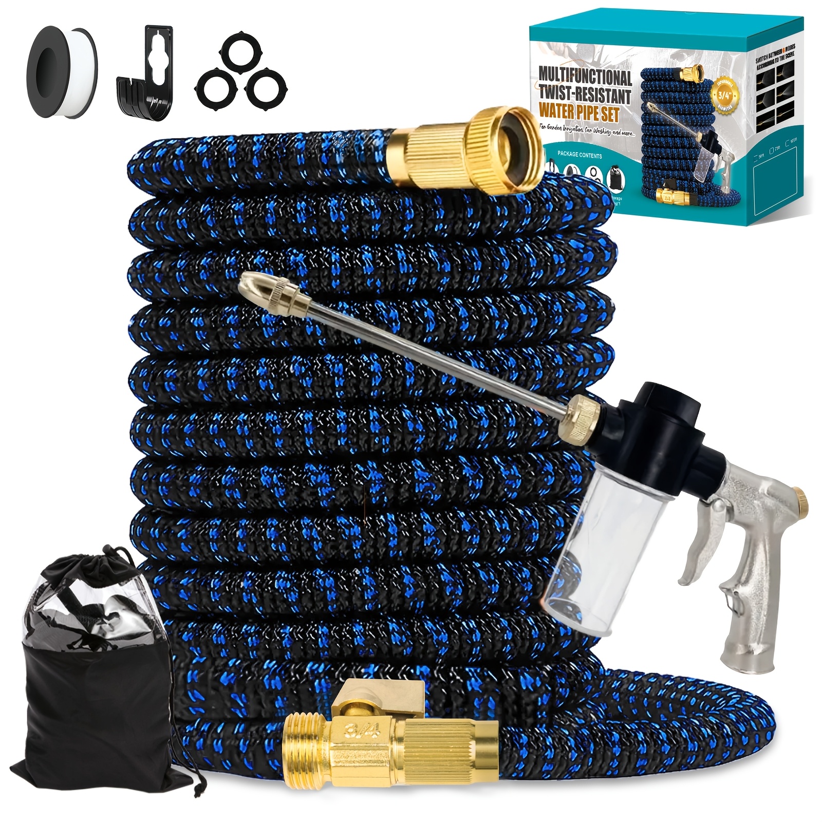 

-duty Hose (50ft-100ft) | 10- - Nozzle | 3/4" Brass | - | For Gardening, Cleaning, And Landscaping