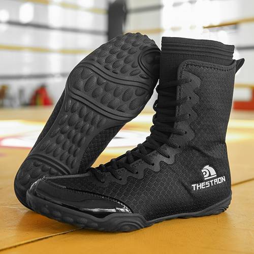 sneakers professional mens boxing shoes high top comfortable men fighting wrestling shoes big size 39 48