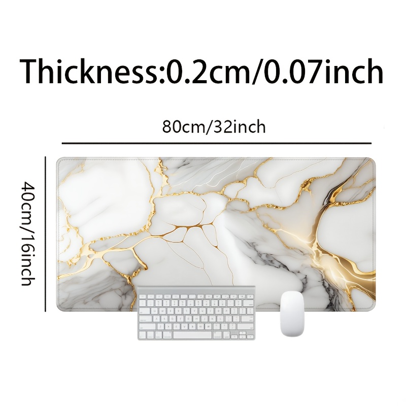 White Large Game Mouse Pad Computer Hd Desk Mat Keyboard Pad Natural Rubber Non-slip Office Mousepad Table Accessories As Gift For Boyfriend/girlfriend Size35.4x15.7in