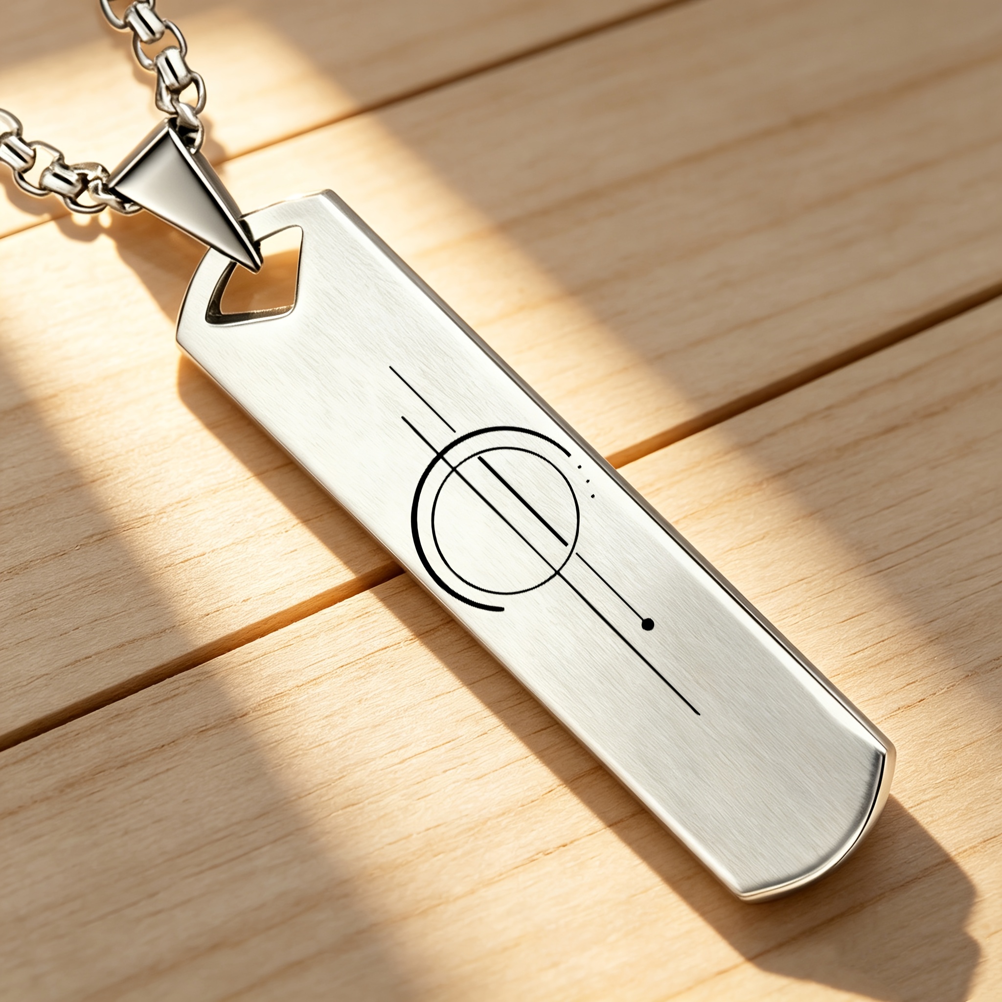 Minimalist Line Pattern Design Pendant Necklace, Elegant Gift