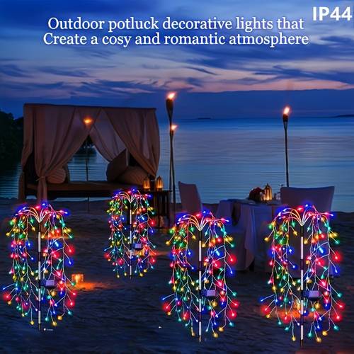solar garden lights outdoor led willow fireworks lights with 8 lighting solar powered led firecrack lights for yard parties camping picnic garden christmas halloween thanksgiving decor smart switch