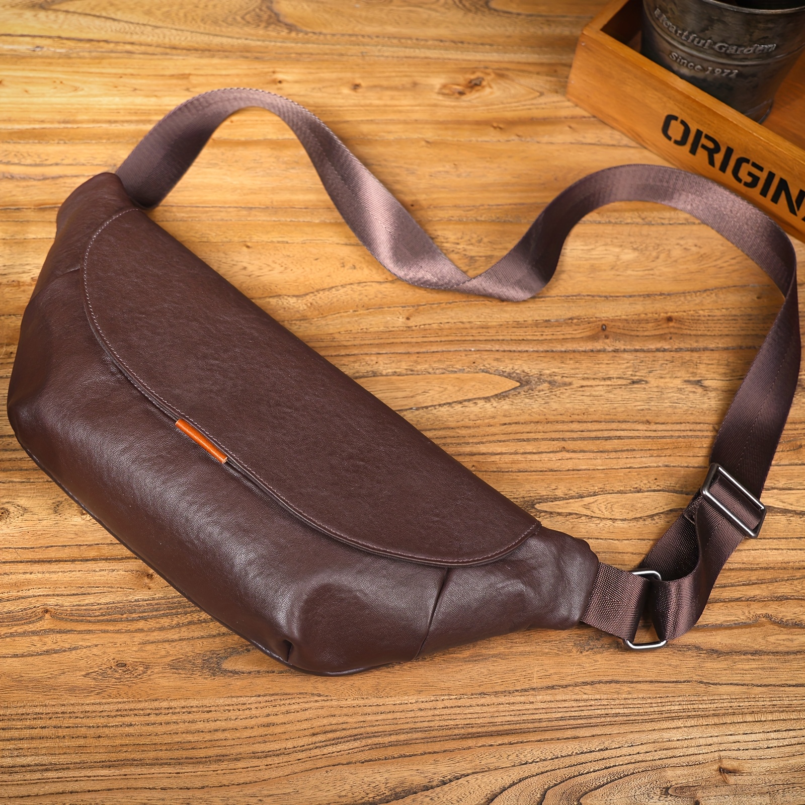 Mini PU Leather Crossbody Messenger Bag Men