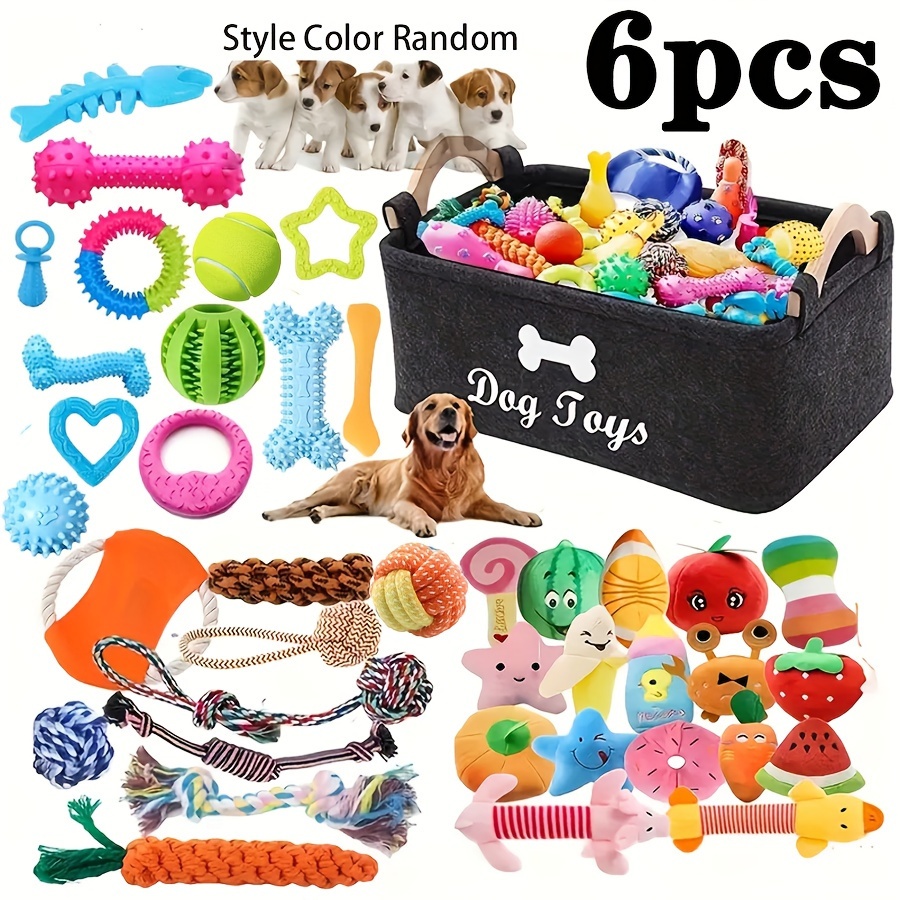 

Interactive Dog Toy Bundle Set, Pack Of Plastic Chew Toys, Teeth Cleaning & Training – Includes Rope , Squeaky Toys, And Balls – Non-battery Operated Play Set For Dogs – In 6pcs, 9pcs, 12pcs