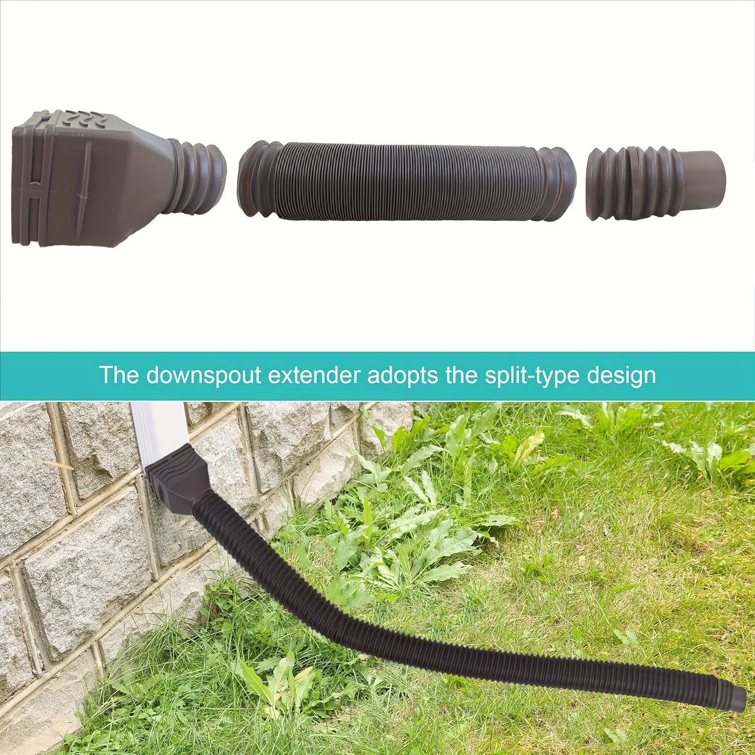 

Drainage System - Plastic Roof Fall With 4 Screws And 2 Adapters, 50cm/19.6in Length